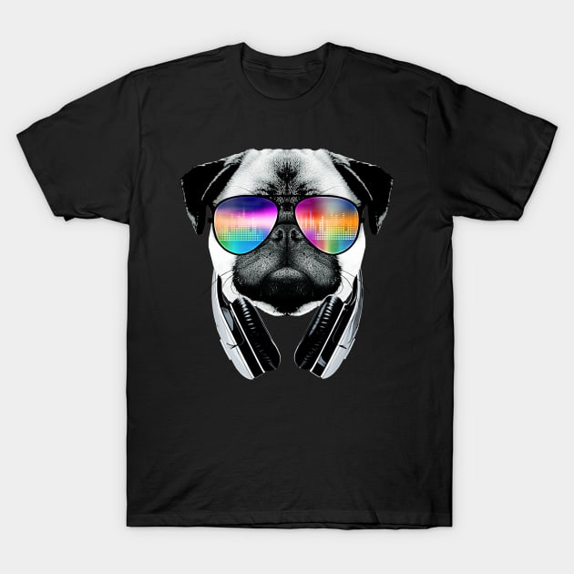 Dj Pug T-Shirt by clingcling